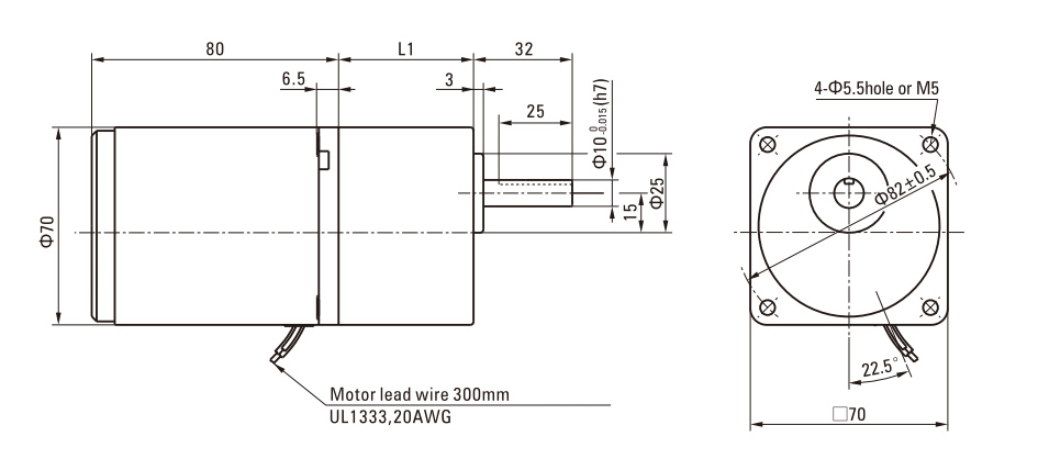 15W Induction AC Motor/Gear Motor drawing