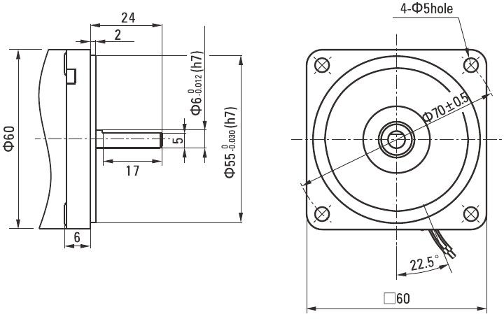 6W Reversible AC Motor/Gear Motor drawing