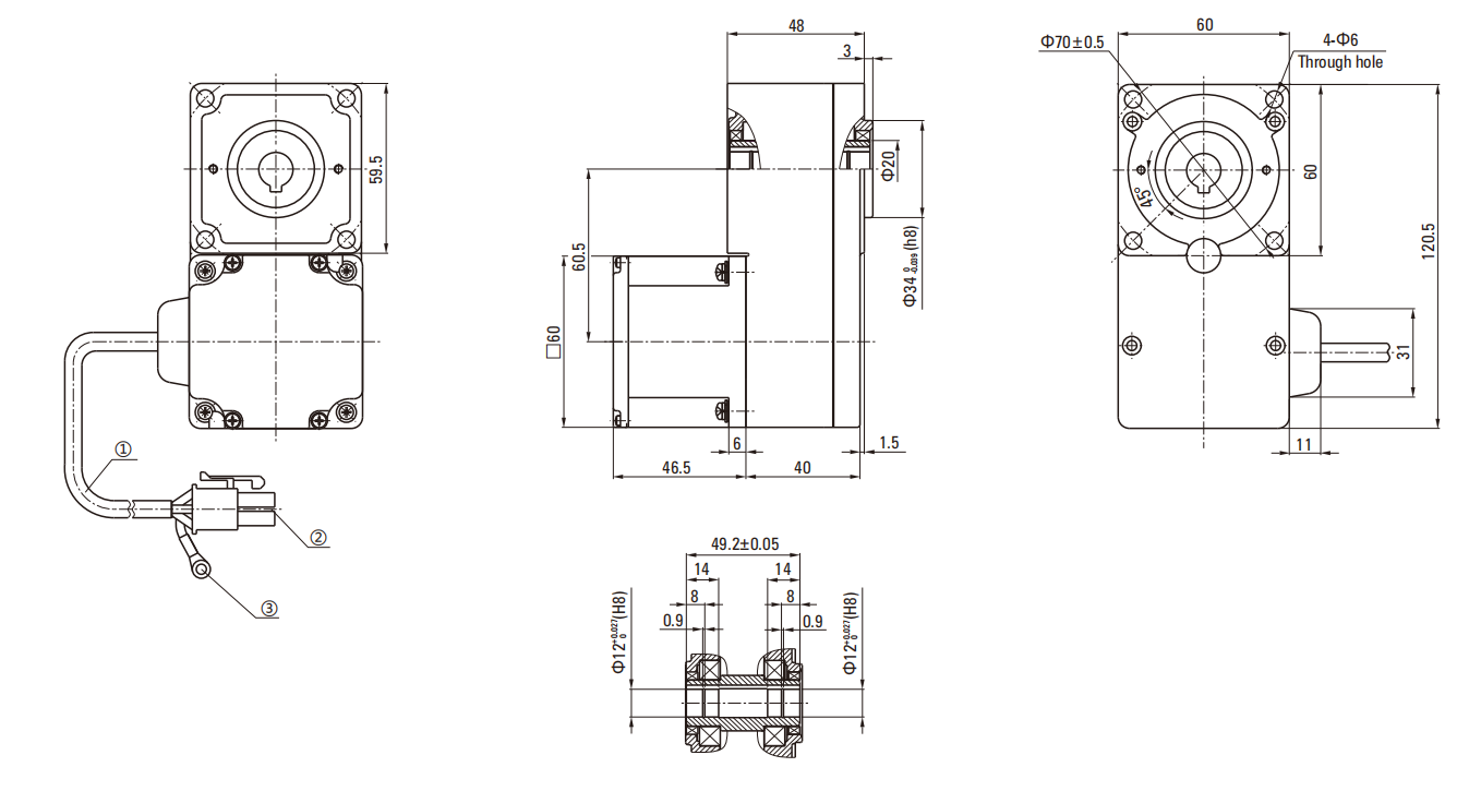 60L Series of Brushless DC Motor drawing