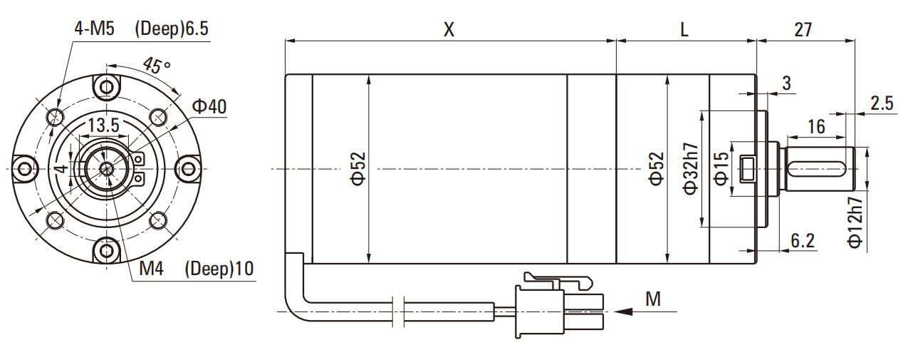 Outside Diameter 52mm DC Brushless Motor