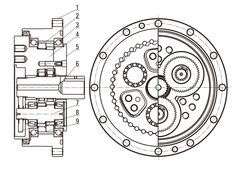 REA(With Flange) Series RV Cycloidal Pin Wheel Reducer drawing
