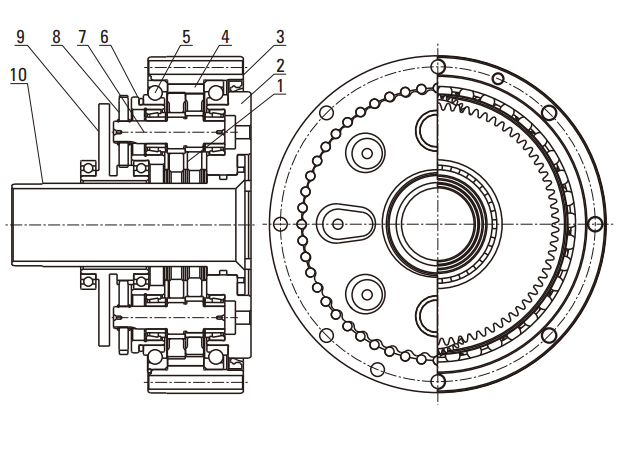 RVC Series RV Cycloidal Pin Wheel Reducer drawing
