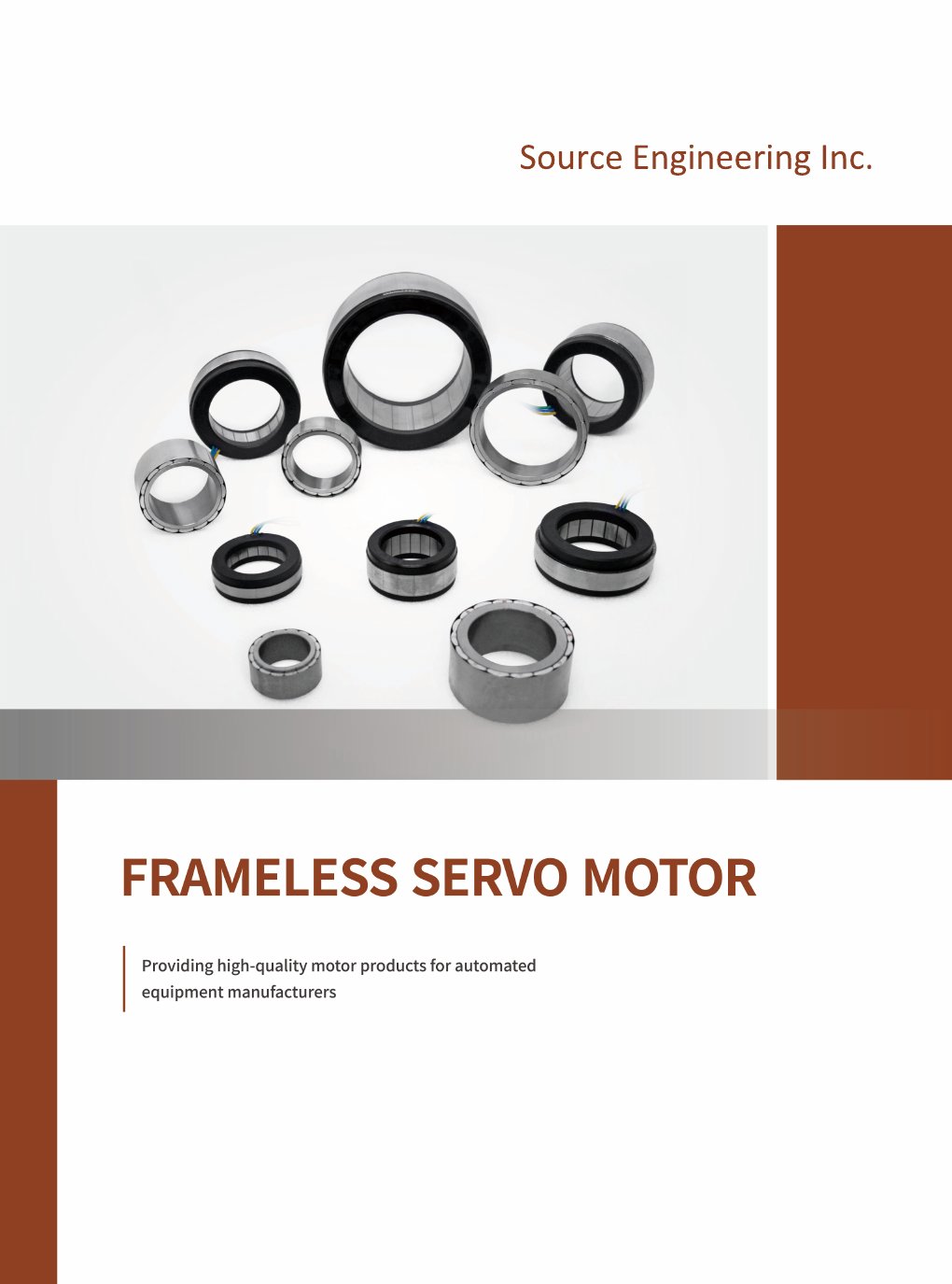 SEI frameless servo motor catalog cover